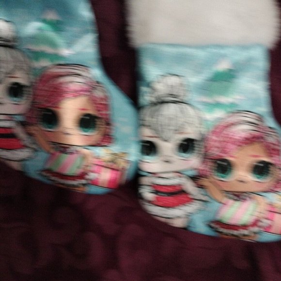2 Lol Christmas Stockings Silk 8" New - Picture 2 of 6